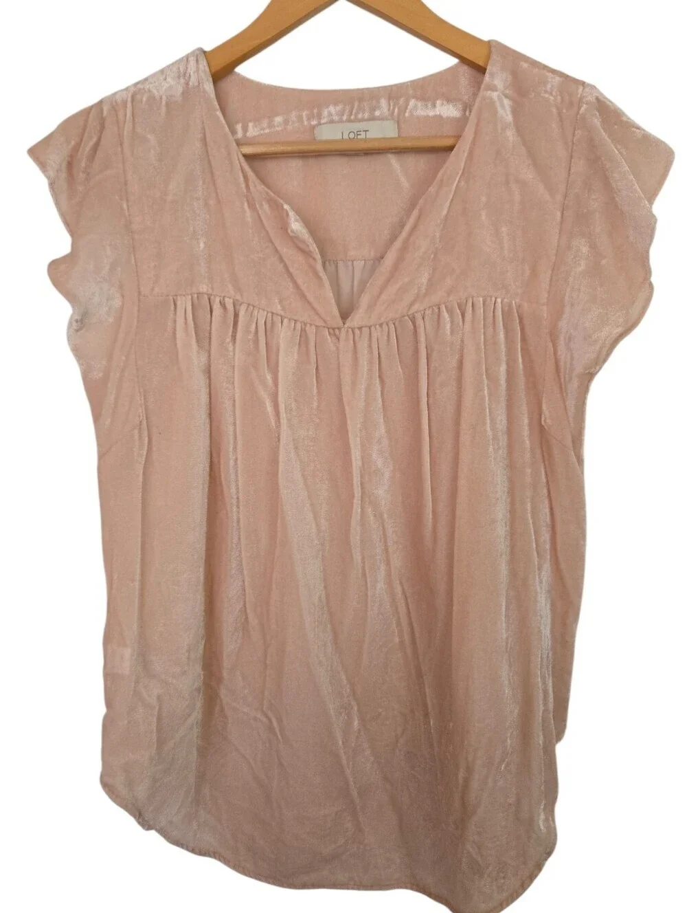 ✨ LOFT Blush Pink Velvet Shimmer Blouse Small ✨